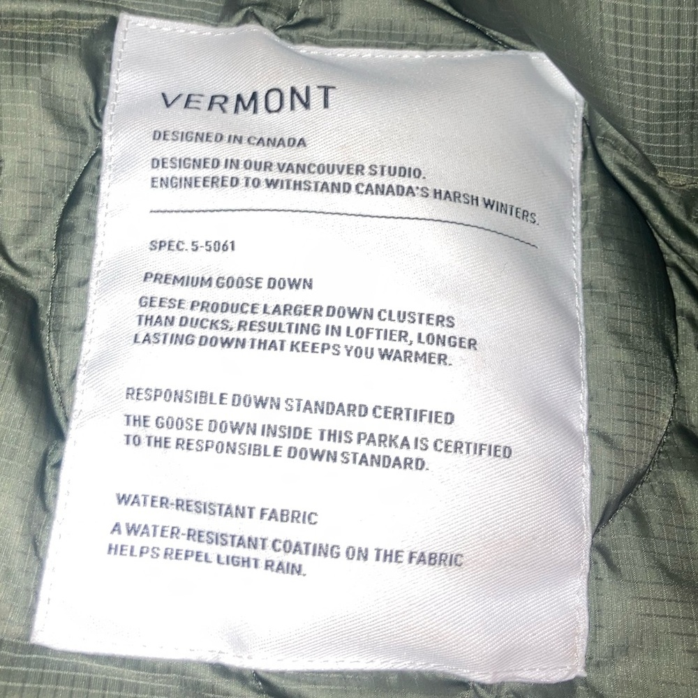 Aritzia Community Vermont Military Edition Goose Down Parka 5-5061 | Sz XS - Picture 10 of 16